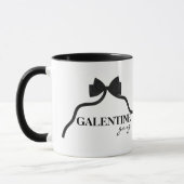 Galentine Gang Friend Valentine Black Bow Tasse (Links)