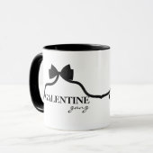 Galentine Gang Friend Valentine Black Bow Tasse (Vorderseite Links)
