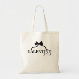 Galentine Gang Friend Valentine Black Bow Tragetasche
