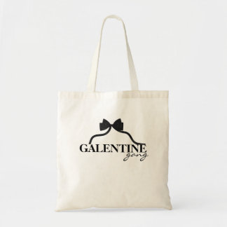 Galentine Gang Friend Valentine Black Bow Tragetasche