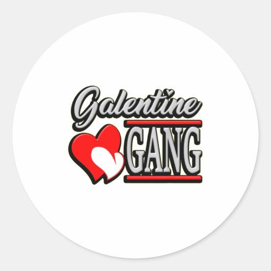 Galentine Gang Funny Valentines Day With The Gir Runder Aufkleber (Vorderseite)