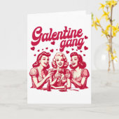 Galentine Gang Gal Pals Valentine Group Friendship Karte (Gelbe Blume)