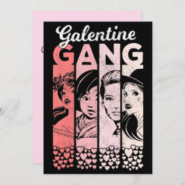 Galentine Gang Vintage Valentine Frauengesichte Einladung