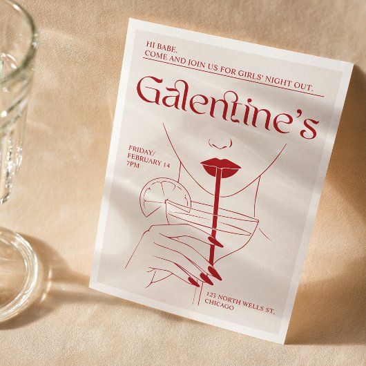 Galentine Girls Cocktails Party laden Einladung