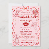 Galentine Hand Drawn Factory Stores Party Einladung (Vorderseite)