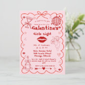 Galentine Hand Drawn Factory Stores Party Einladung (Stehend Vorderseite)