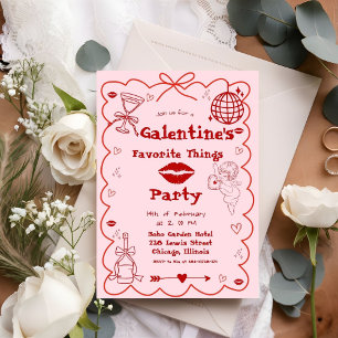 Galentine Hand Drawn Factory Stores Party Einladung