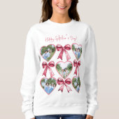 Galentine Heart Photo Bow Collage Cozy Friend Sweatshirt (Vorderseite)
