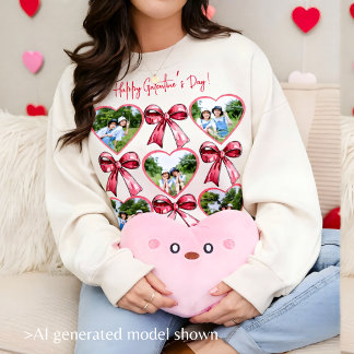 Galentine Herz Foto Schleife Collage Cozy Freundin Sweatshirt