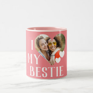 Galentine I Liebe Mein Bestie Personalisiertes Fot Zweifarbige Tasse
