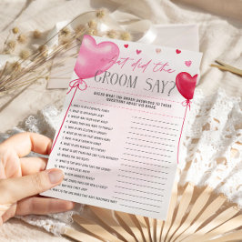 Galentine ist das, was der Groom von Bridal Games Menükarte
