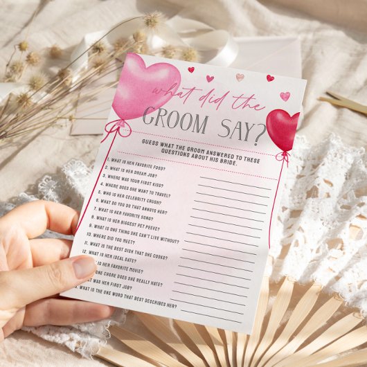 Galentine ist das, was der Groom von Bridal Games Menükarte