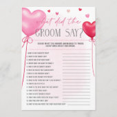 Galentine ist das, was der Groom von Bridal Games Menükarte (Vorderseite)