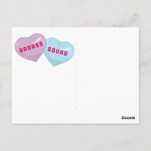 Galentine-Konversationsballons - BADASS SQUAD Postkarte (Rückseite)