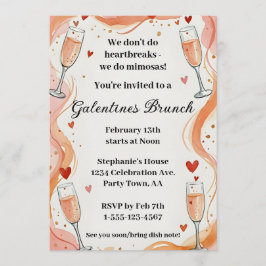 Galentine Mimosa Drink Brunch Party Invite Einladung
