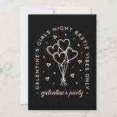 Galentine Party bestie girls night black Einladung (Vorderseite)