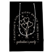 Galentine Party bestie girls night black Mittlere Geschenktüte (Rückseite)