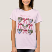 Galentine Photo Hearts Bow Collage Best Friends T-Shirt (Vorderseite)