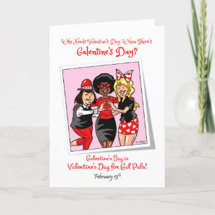 Galentine’s Day 13. Feb Gal Pals feiern Freundscha Feiertagskarte