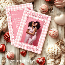 Galentine’s Day Beste Freundin Rosa Gingham-Foto