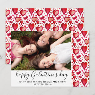 Galentine`s Day Rotes Herz Zeichnung Freund Foto Feiertagskarte