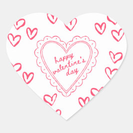 Galentine’s Day Valentine Girly Invitation Herz-Aufkleber