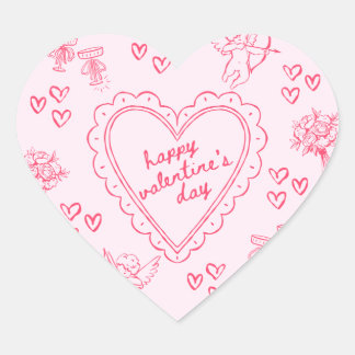 Galentine’s Day Valentine Girly Invitation Herz-Aufkleber