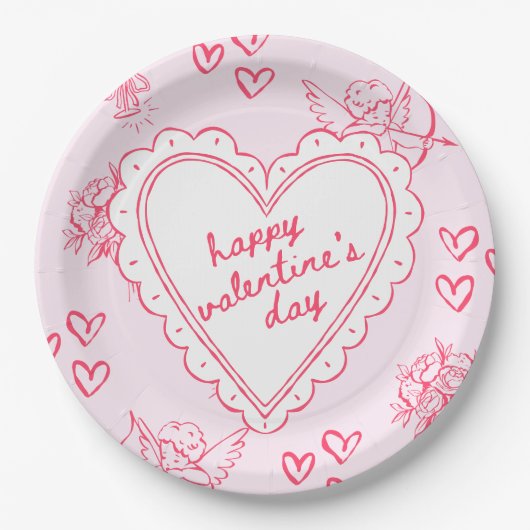 Galentine’s Day Valentine Girly Invitation Pappteller (Vorderseite)