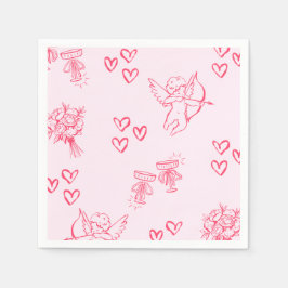 Galentine’s Day Valentine Girly Invitation Serviette