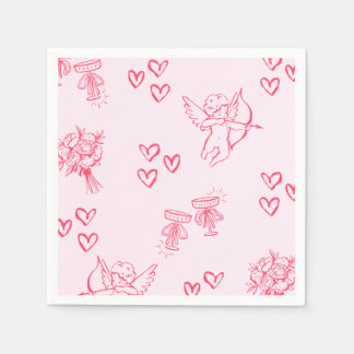 Galentine’s Day Valentine Girly Invitation Serviette