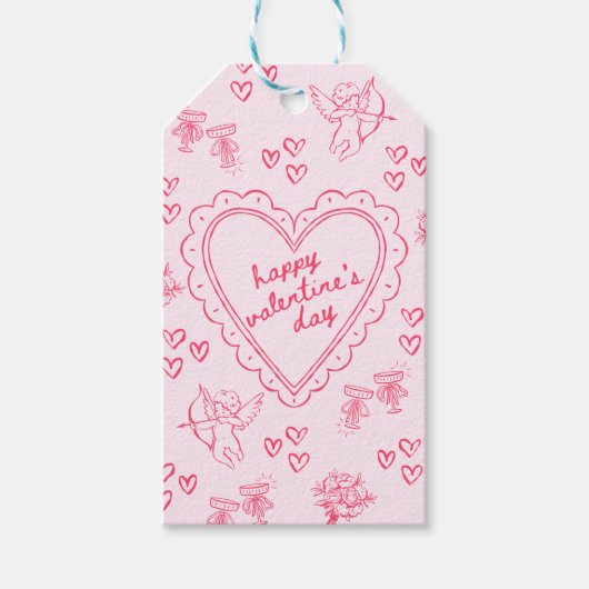Galentine’s Day Valentine Girly Pink Geschenkanhänger (Vorderseite)