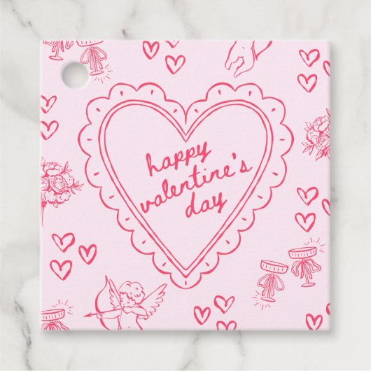 Galentine’s Day Valentine Girly Pink Geschenkanhänger (Vorderseite)