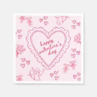 Galentine’s Day Valentine Girly Pink Serviette
