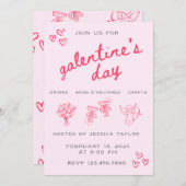 Galentine’s Day Valentines Girly Invitation Einladung (Vorne/Hinten)