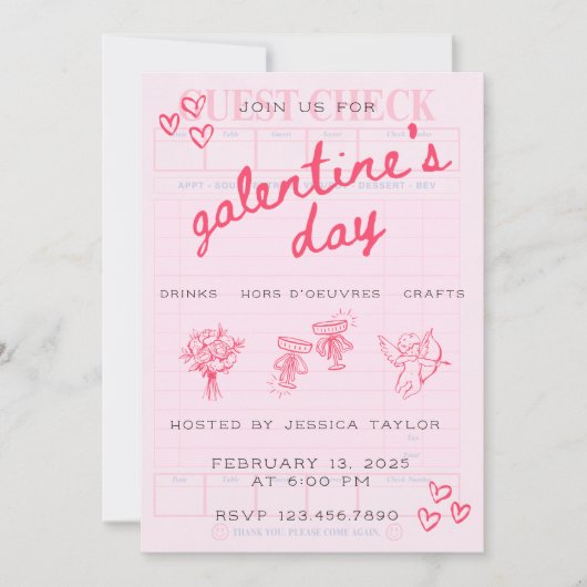 Galentine’s Day Valentines Girly Invitation Einladung (Vorderseite)