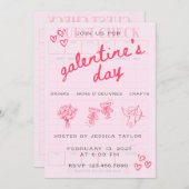 Galentine’s Day Valentines Girly Invitation Einladung (Vorne/Hinten)