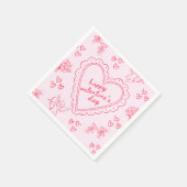 Galentine’s Day Valentinstag Mädchen Rosa Serviette (Ecke)