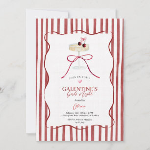 Galentine’s Girls Night Rote Kirsche Einladung