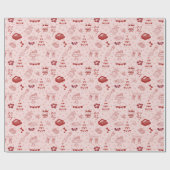 Galentine’s Party Doodle Pattern Geschenkpapier (Flach)