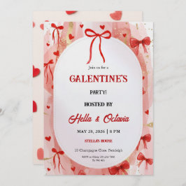 Galentine’s Party Invitation Printable, Pink & Red Einladung