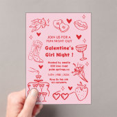 Galentine’s Party, Night Valentine Hand Drawn  Acryleinladungen (Insitu (Handheld))
