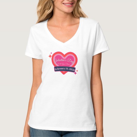 Galentine’s / Valentinstag individuell anpassierba T-Shirt (Vorderseite)