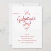Galentine Valentine's Day Girls Party Friends Red Einladung (Vorderseite)