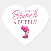 Galentiner Brunch und Bubbly bevorzugen Sticker (Vorderseite)
