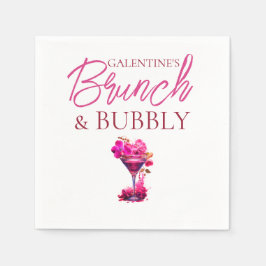 Galentiner Brunch und Bubbly Paper Napkin Serviette