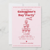 Galentiner-Champagnerturm Einladung (Vorderseite)