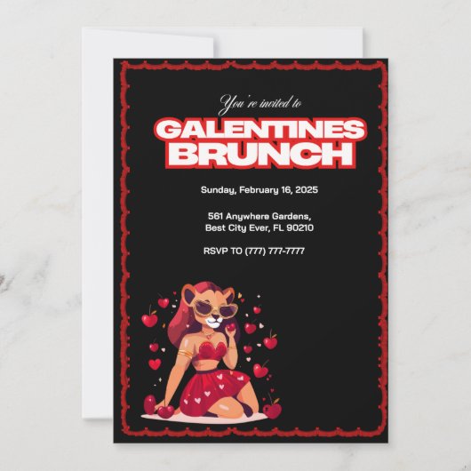 Galentiner - individueller Brunch Einladung (Vorderseite)