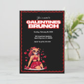 Galentiner - individueller Brunch Einladung (Stehend Vorderseite)