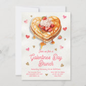 Galentiner Palentiner-Tag Pancake Heart Brunch Einladung (Vorderseite)