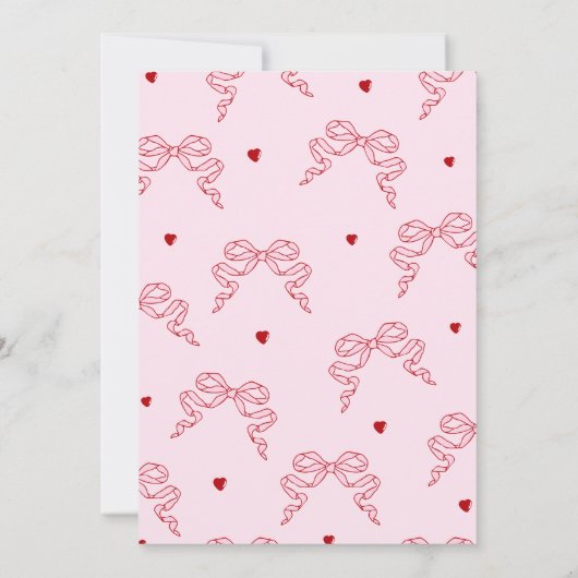 Galentiner Party Coquette Bow Einladung (Rückseite)